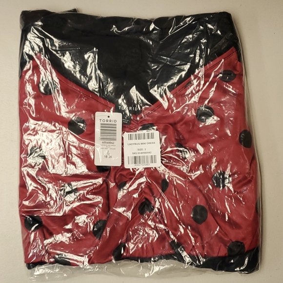 ❤️NWT VINTAGE TORRID LADYBUG COSTUME COSPLAY MINI DRESS POCKETS MESH & TULLE - Picture 4 of 12